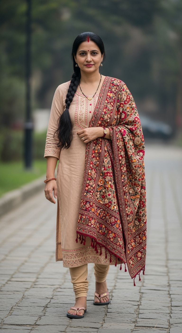 Indian Woman Portrait with Traditional Attire