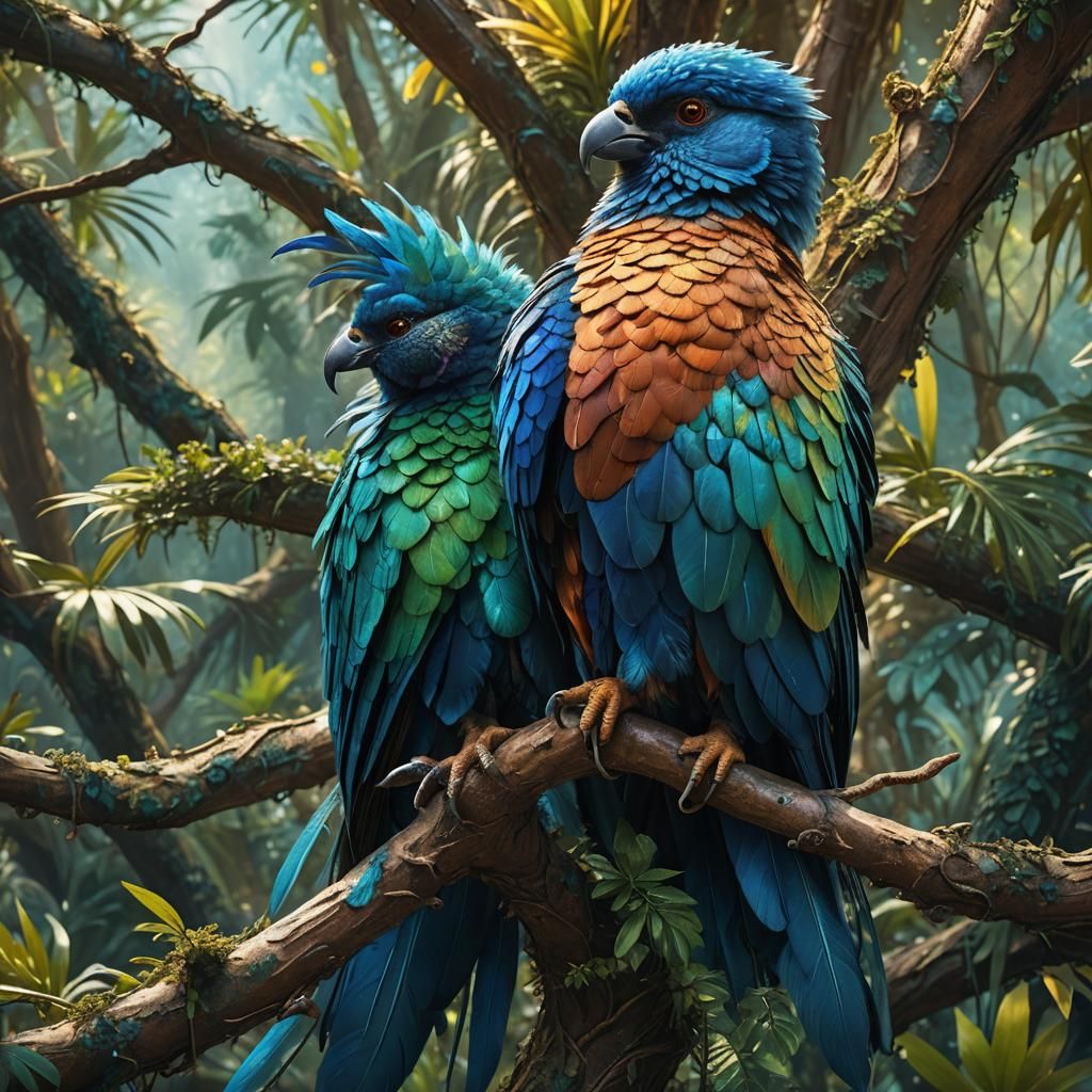 Iridescent Capybara in Lush Tropical Setting