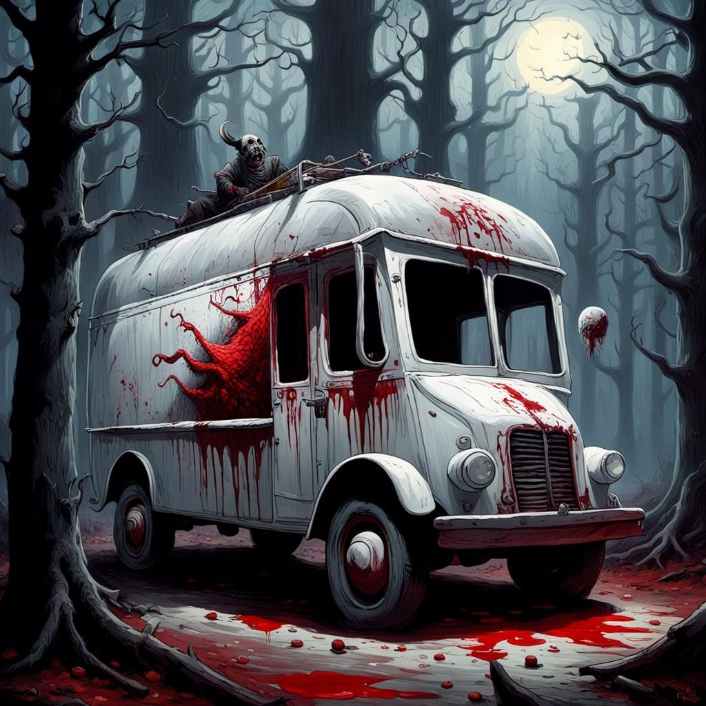 Sinister Free Candy Van in Haunted Woods