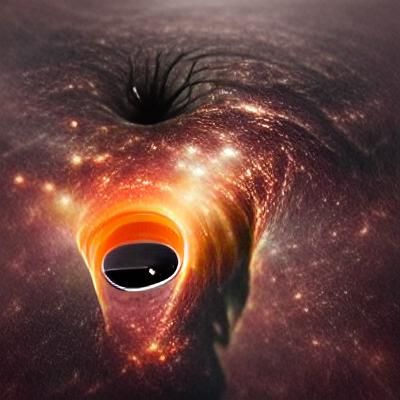 Astronaut Enters a Black Hole Event Horizon