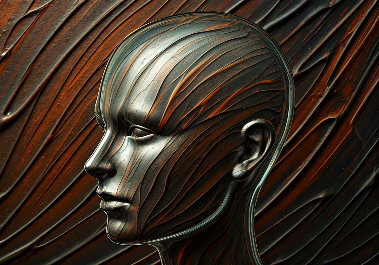 Crumpled Steelwool Pressured Linewaves Shiny Tenebrism