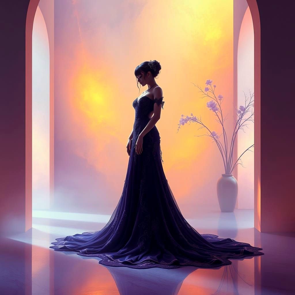 Ethereal Beauty in Dark Fantasy Elegance