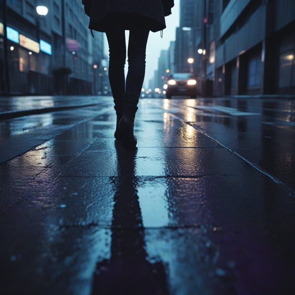 Moody Urban Figure on Skyscraper Edge