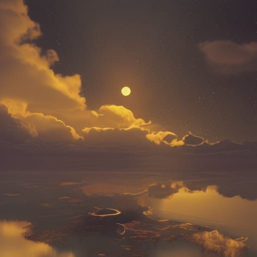 Surreal Midnight Sun Concept Art in Photographic Style