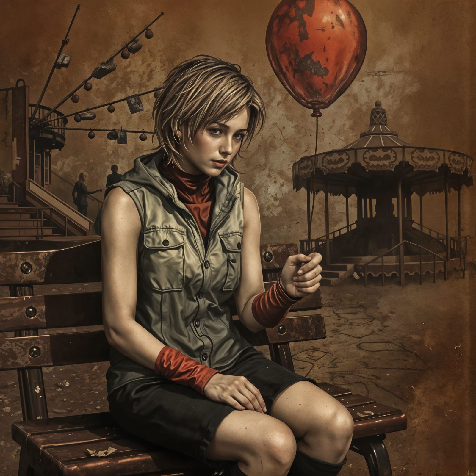 Heather Mason in Silent Hill, Mixed Media Art