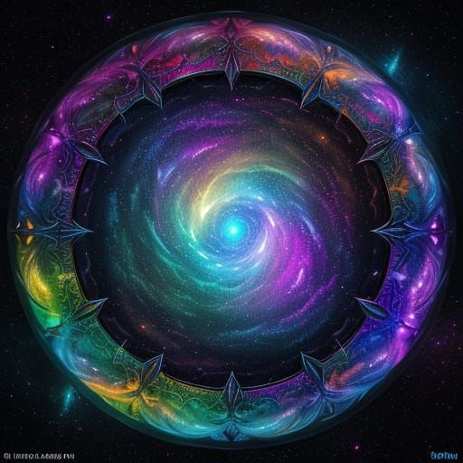 Colossal Dragon Soaring Through Alien Cosmic Sky