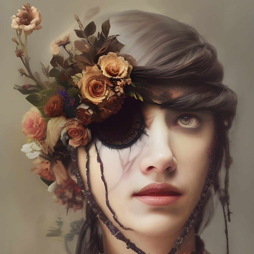 Cyborg Battle Angel Schematic: Biopunk Digital Art