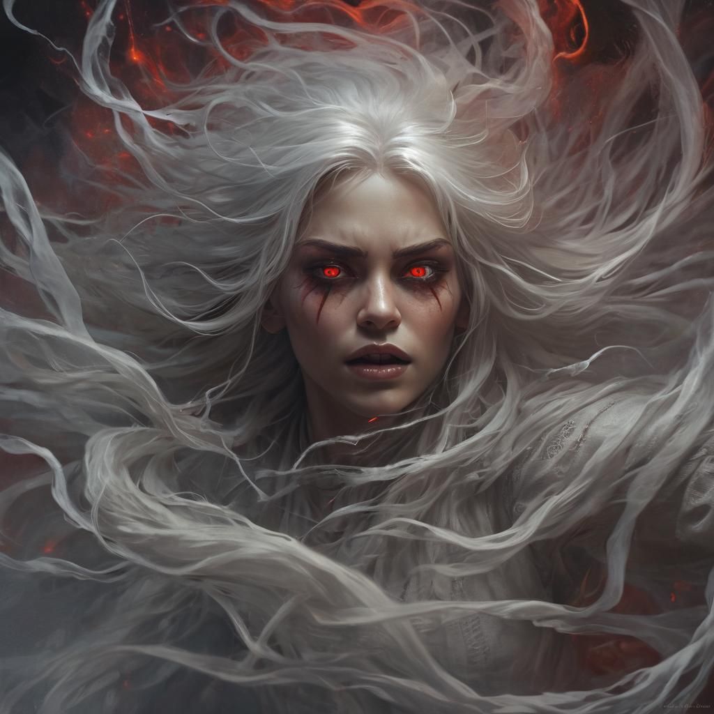 Woman Demon Portrait in Dark Fantasy Style