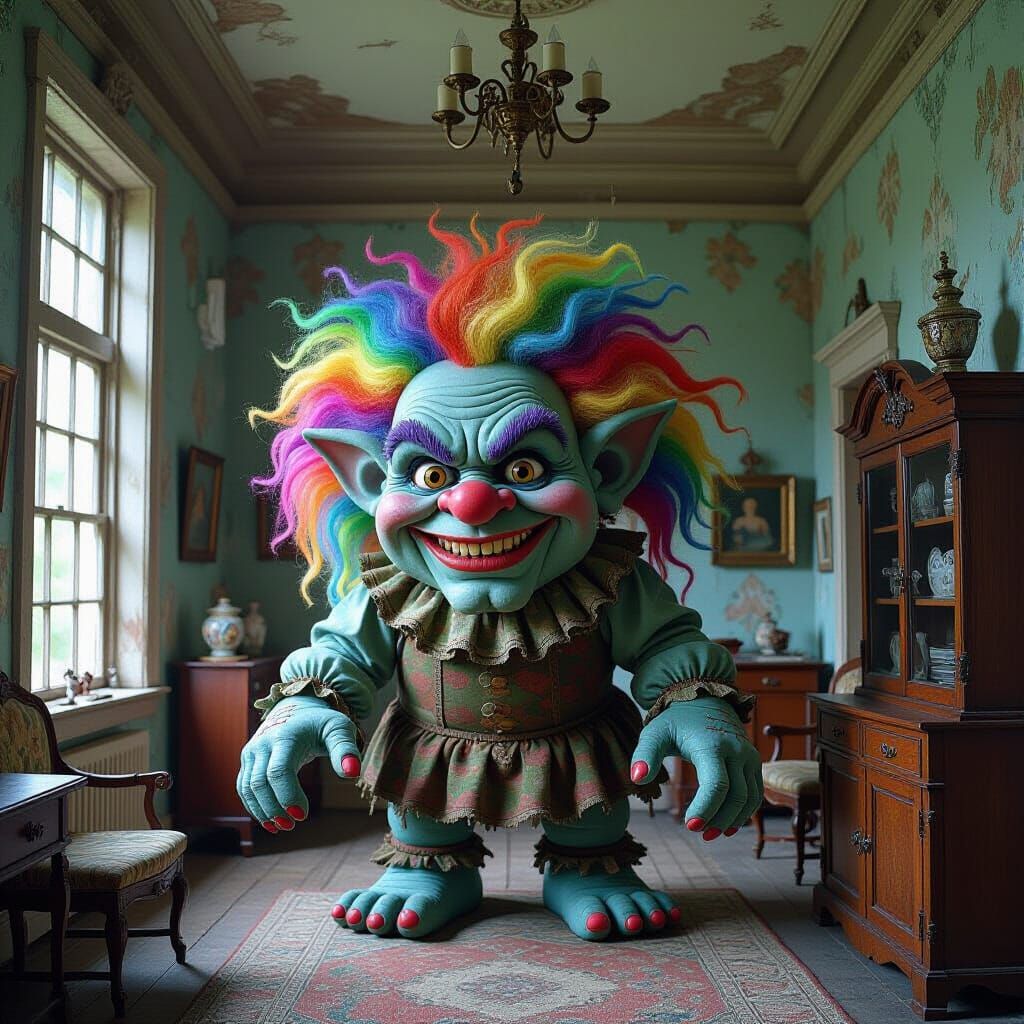 Antique Troll Spirit in Spooky Building