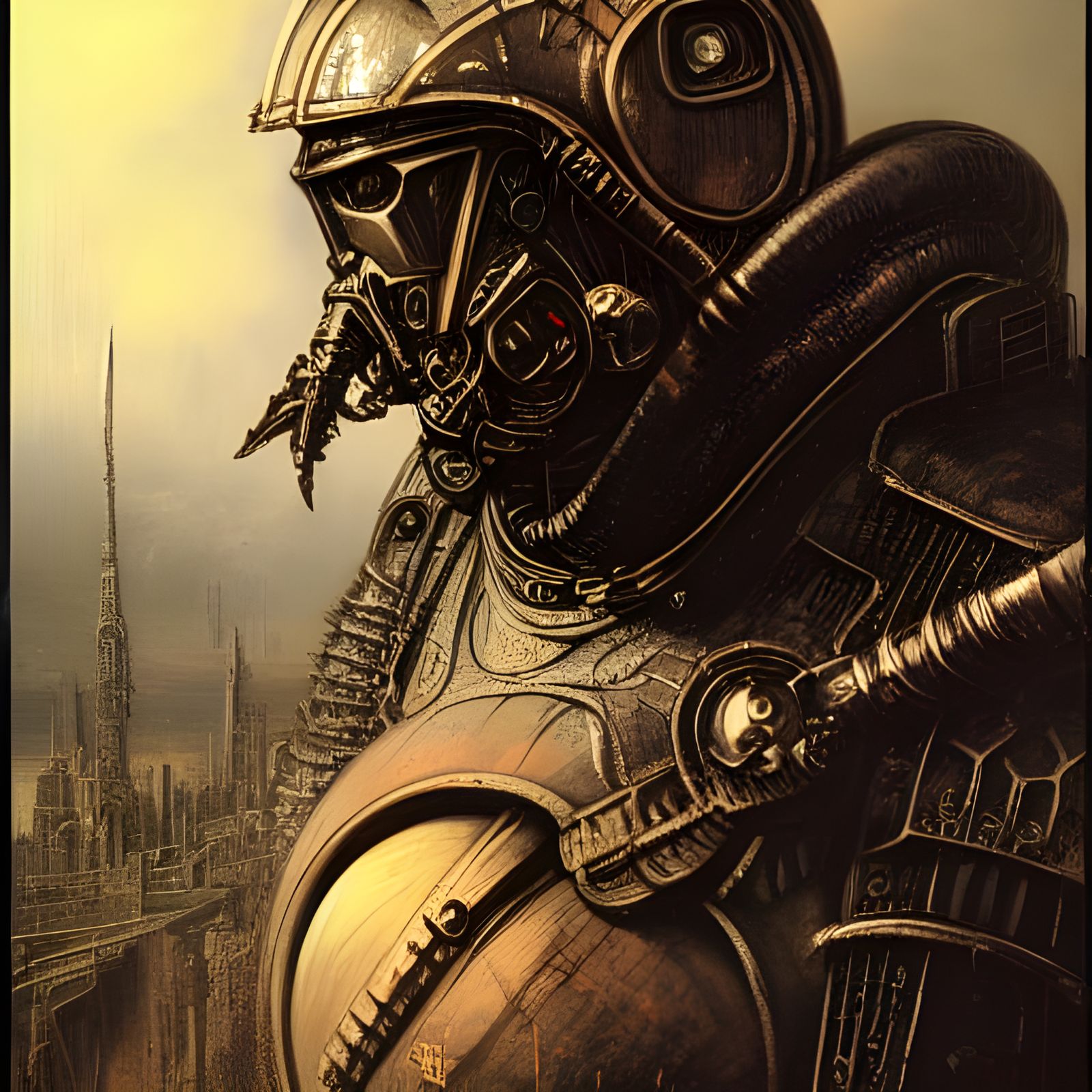 Cosmic Space Marine in Giger and Royo Style