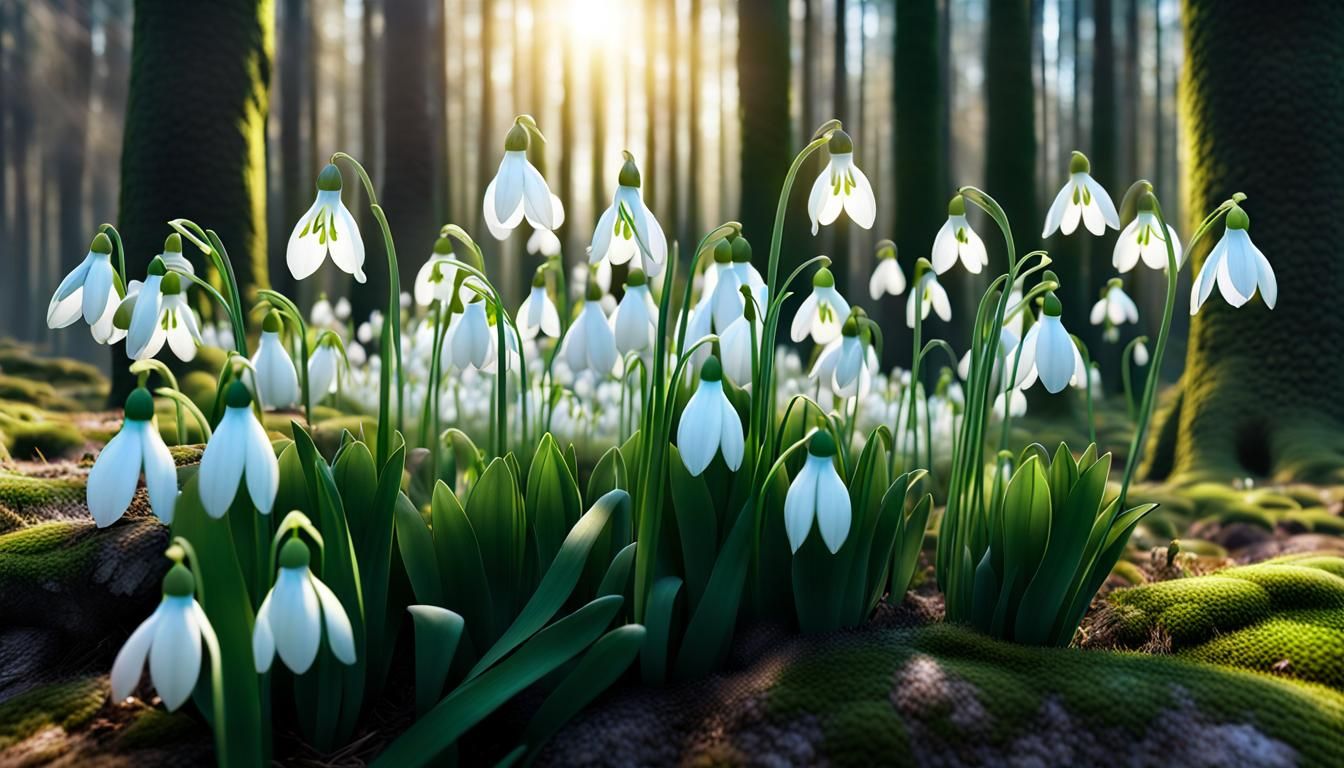 Snowdrops in Warped Perspective: Digital Rendering
