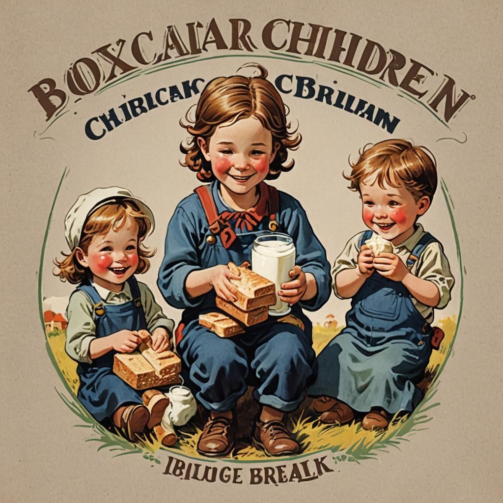 The boxcar children eating their weird milk and bread meals