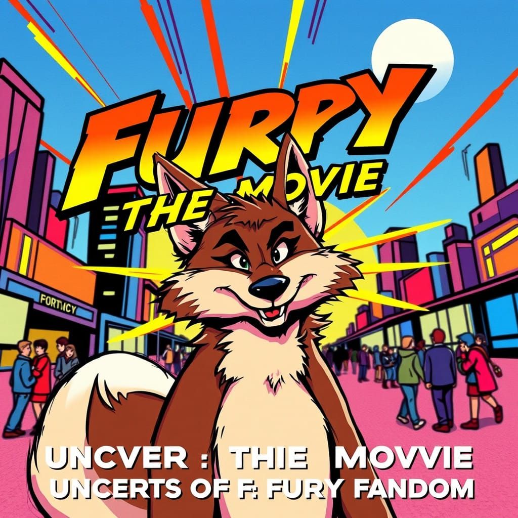 A poster for a 90s documentary about the furry fandom "Furry the Movie"