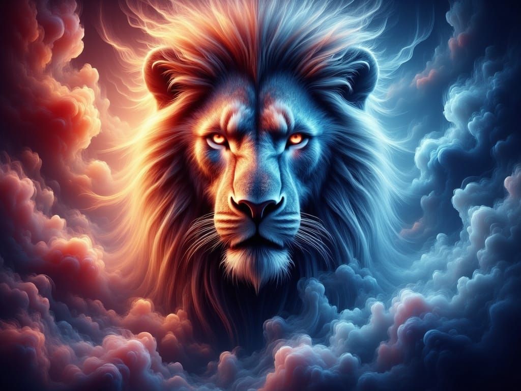 Majestic Lion with Ethereal Aura