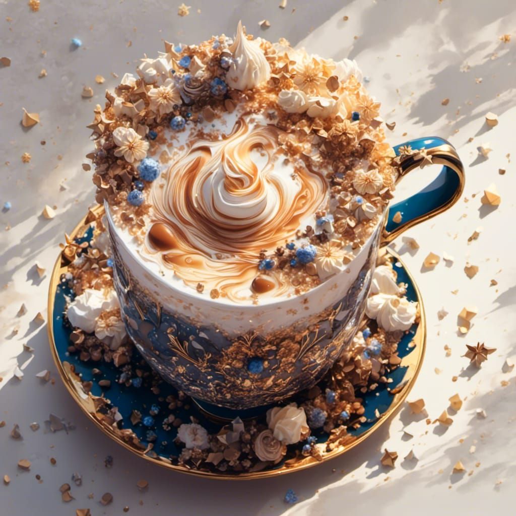 Intricate Coffee Mokaccino with Whimsical Details