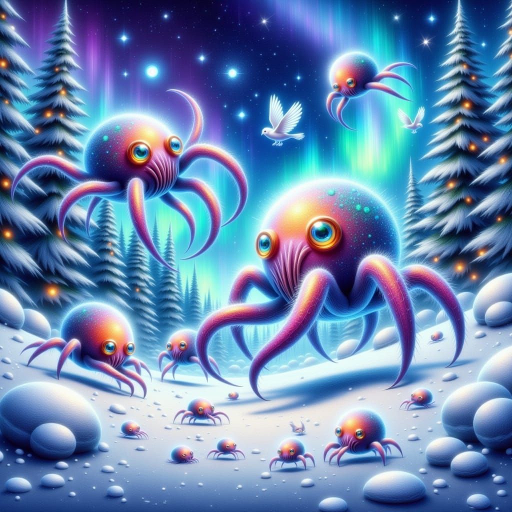 Whimsical Forest Creatures in Dreamlike Landscapes