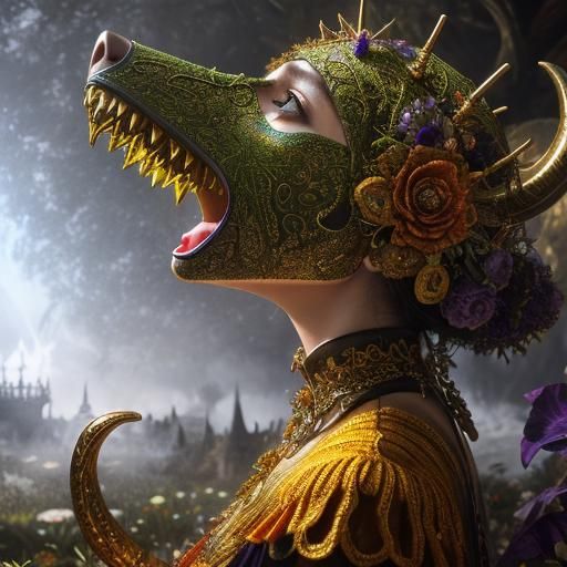 Hyperrealistic Garden of Earthly Delights in HDR