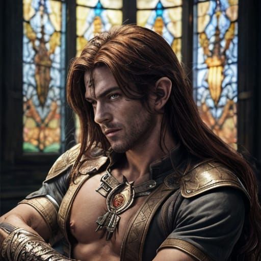 High Elf Barbarian in Anime Style