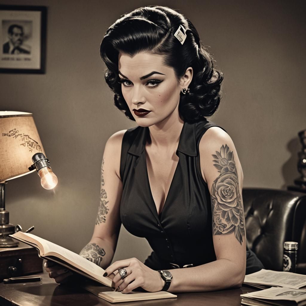 1960s Pulp Style Pinup Femme Fatale