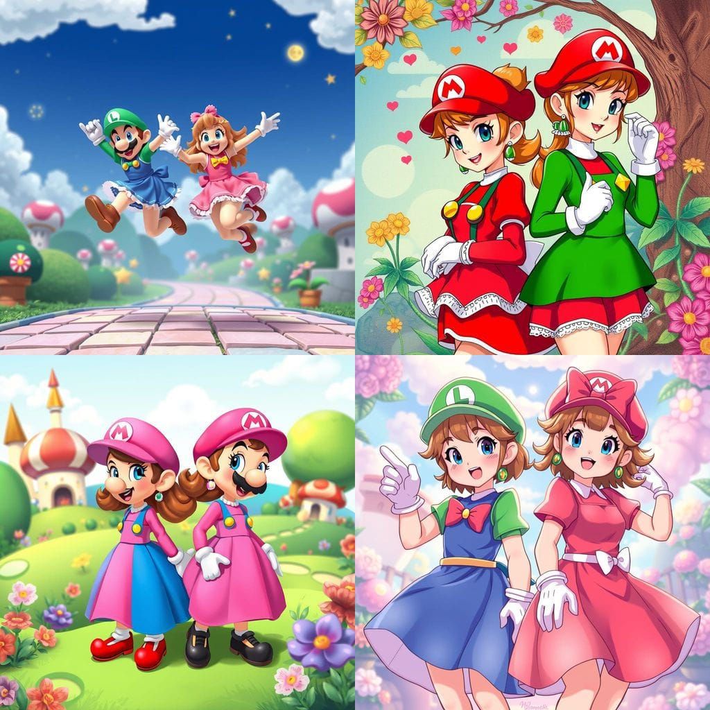 Super Mario Sisters: Anime Waifu Reimagining
