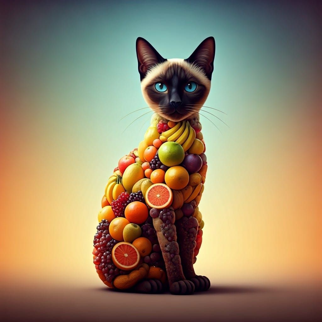 Fruit Siamese cat