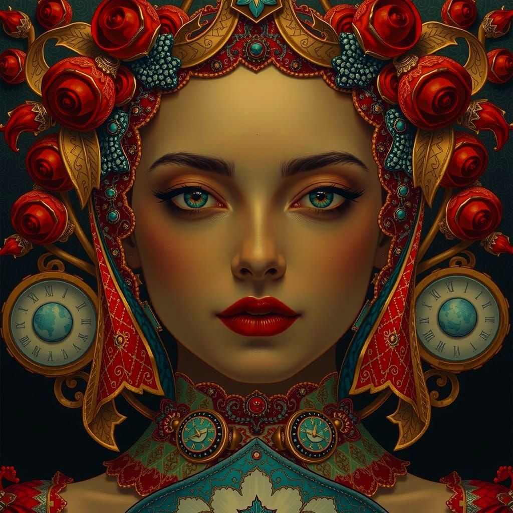 Swirling Red Tones in Twisted Forms