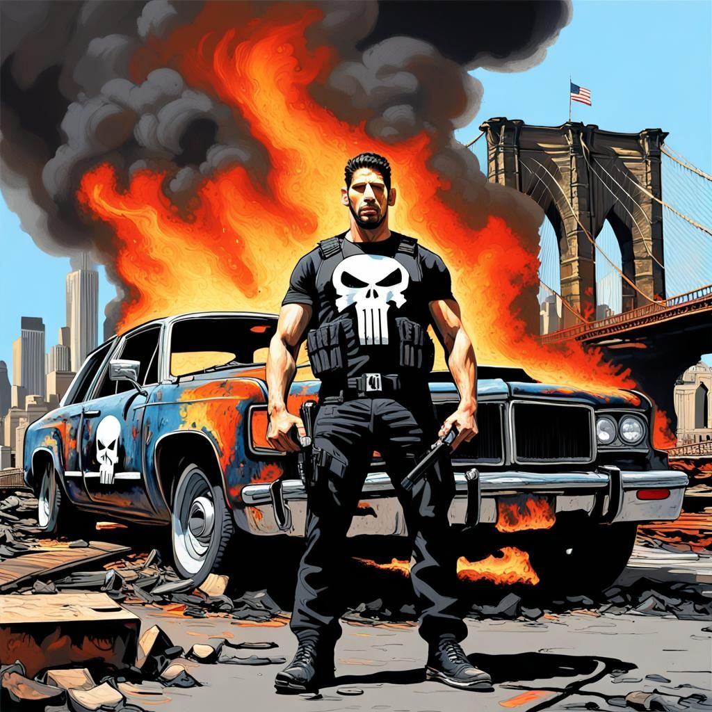 Jon Bernthal Marvel Punisher comic book style