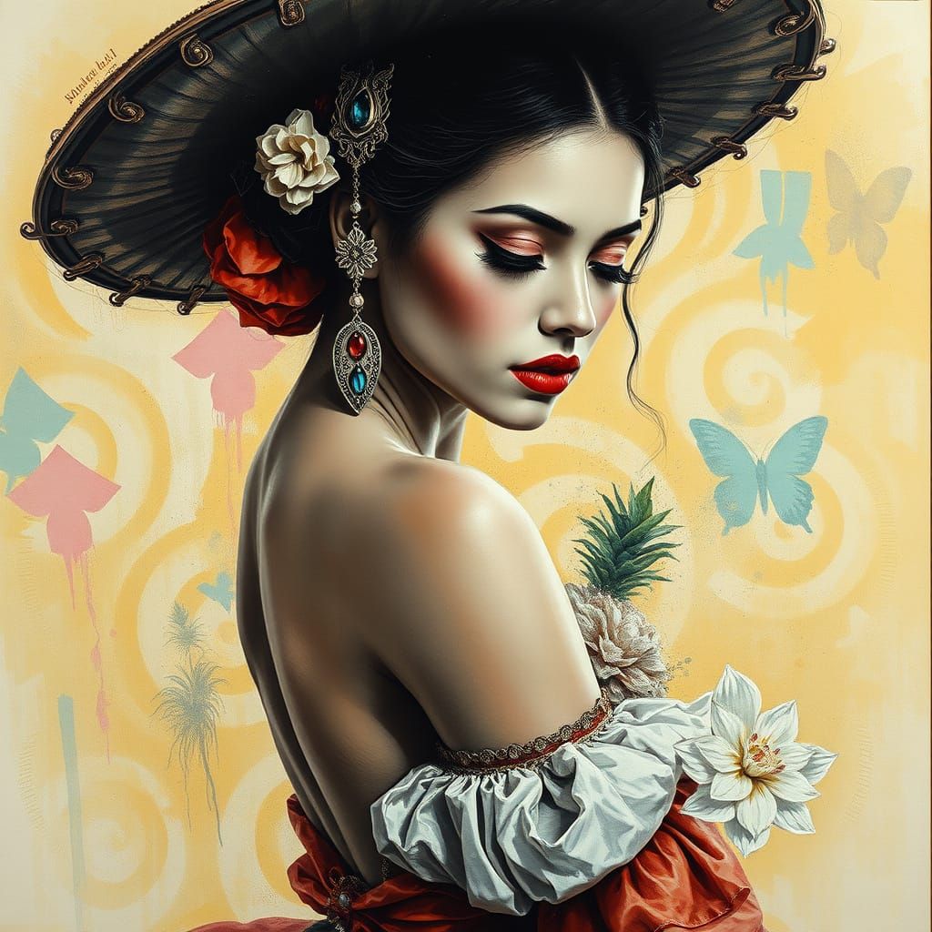 Hyperdetailed Gypsy Dancer in Gouache Anime Style