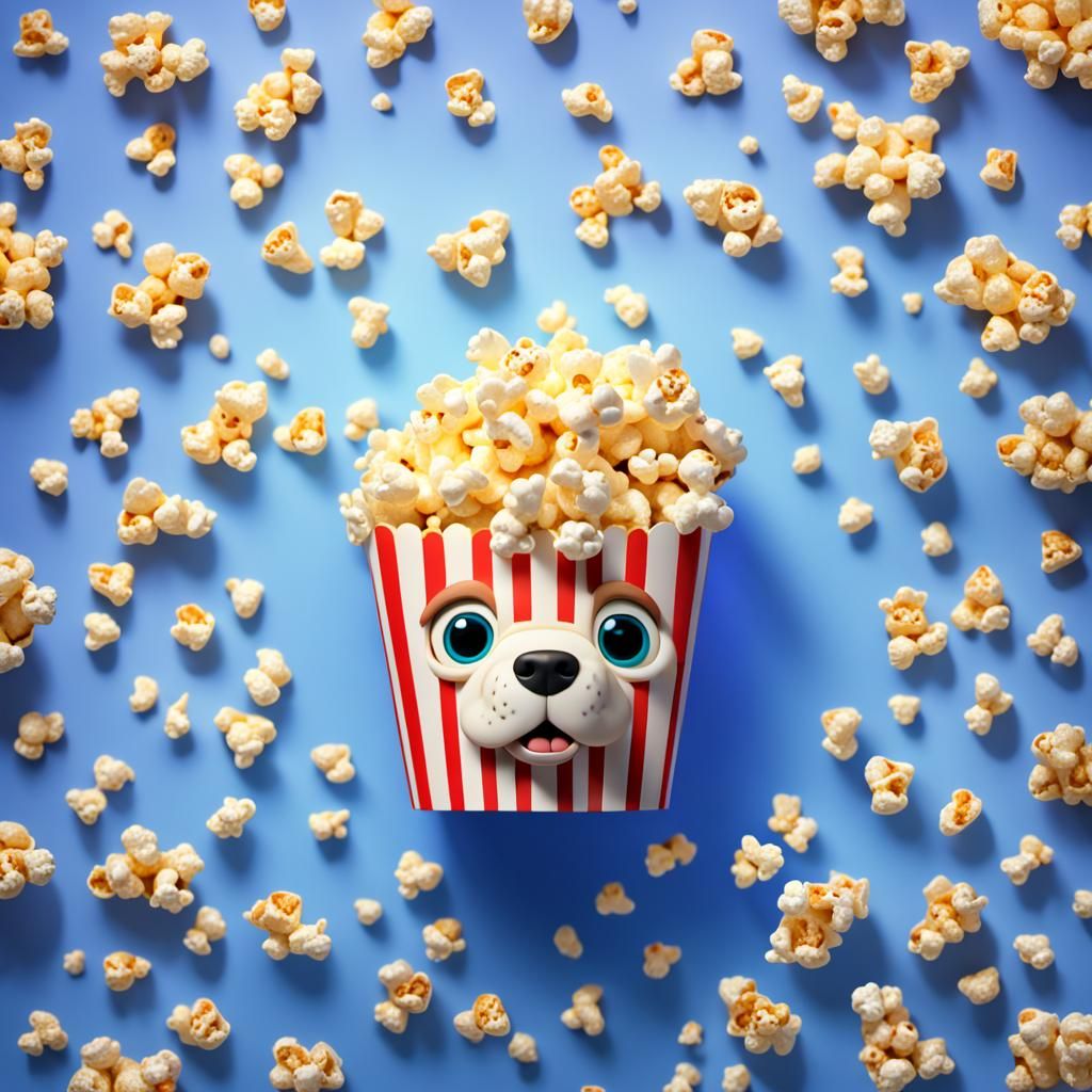 Dog Faced Popcorn: 3D Digital Art