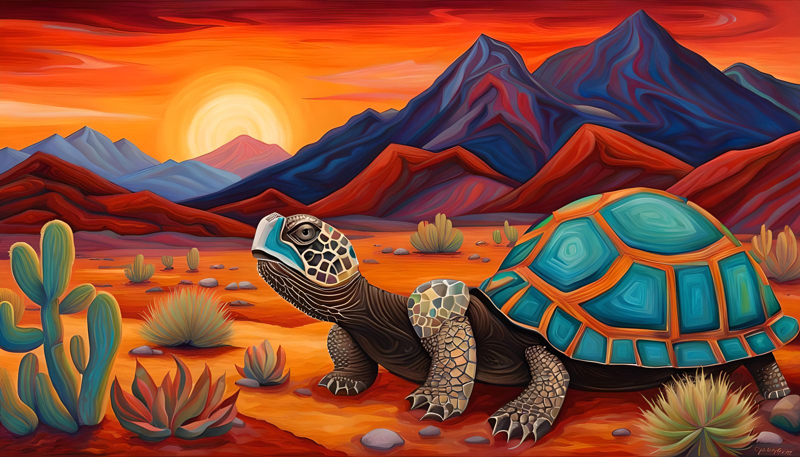 Mojave Desert: Ancient Tortoises in Abstract Art