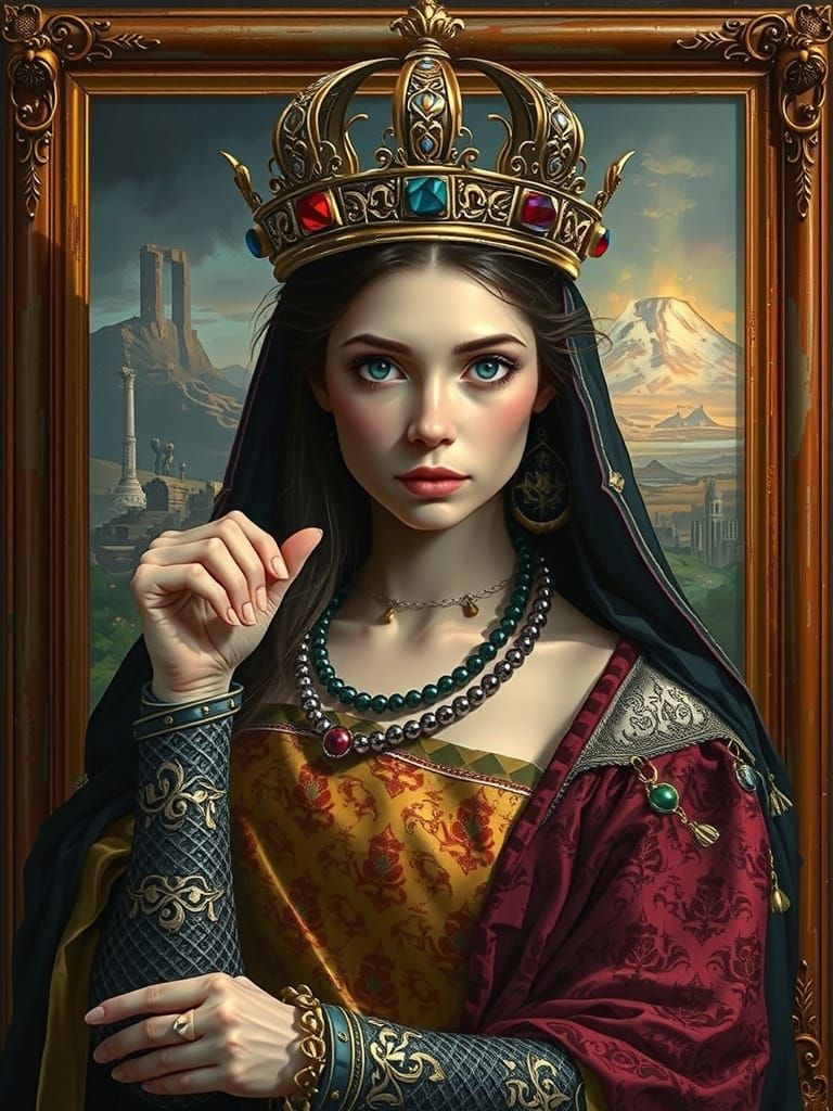 Medieval Princess Wizard in Regal Splendor