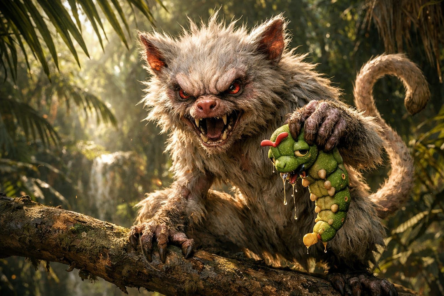 Spooky Monsterized Mankey Pokemon Digital Art