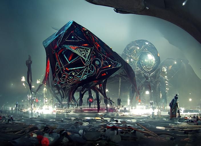 Complex 3D Geometric Shapes Invasion in Renaissance Style