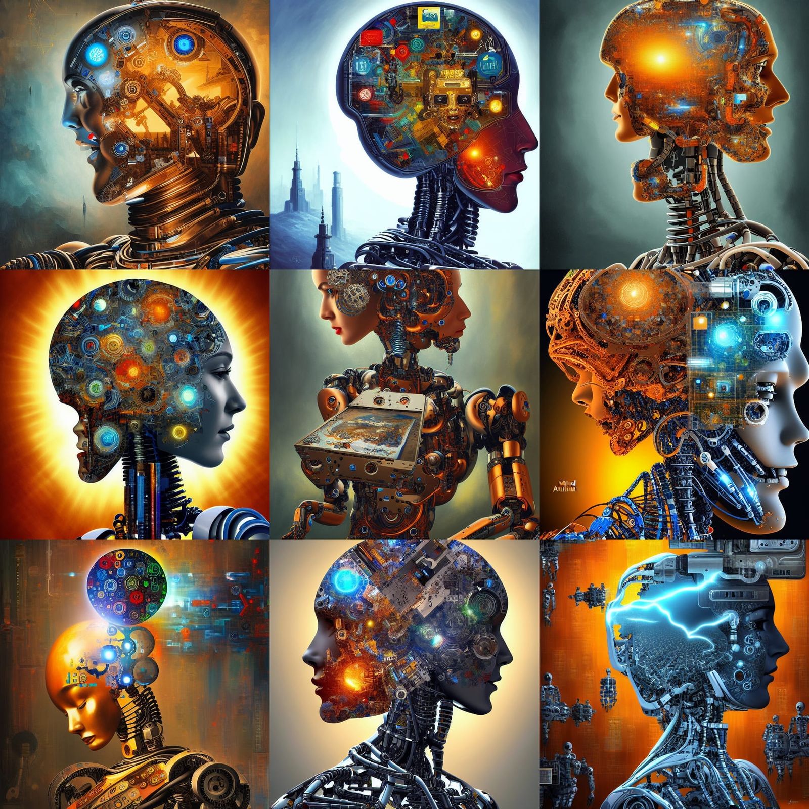 Human vs Robot Mind: Contrasting Detailed Painting