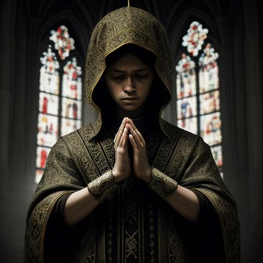 Hyperrealistic Prayer Scene in High Definition