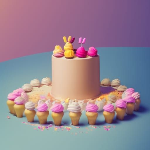 Hyperrealistic Birthday Cake with Candles in 8k