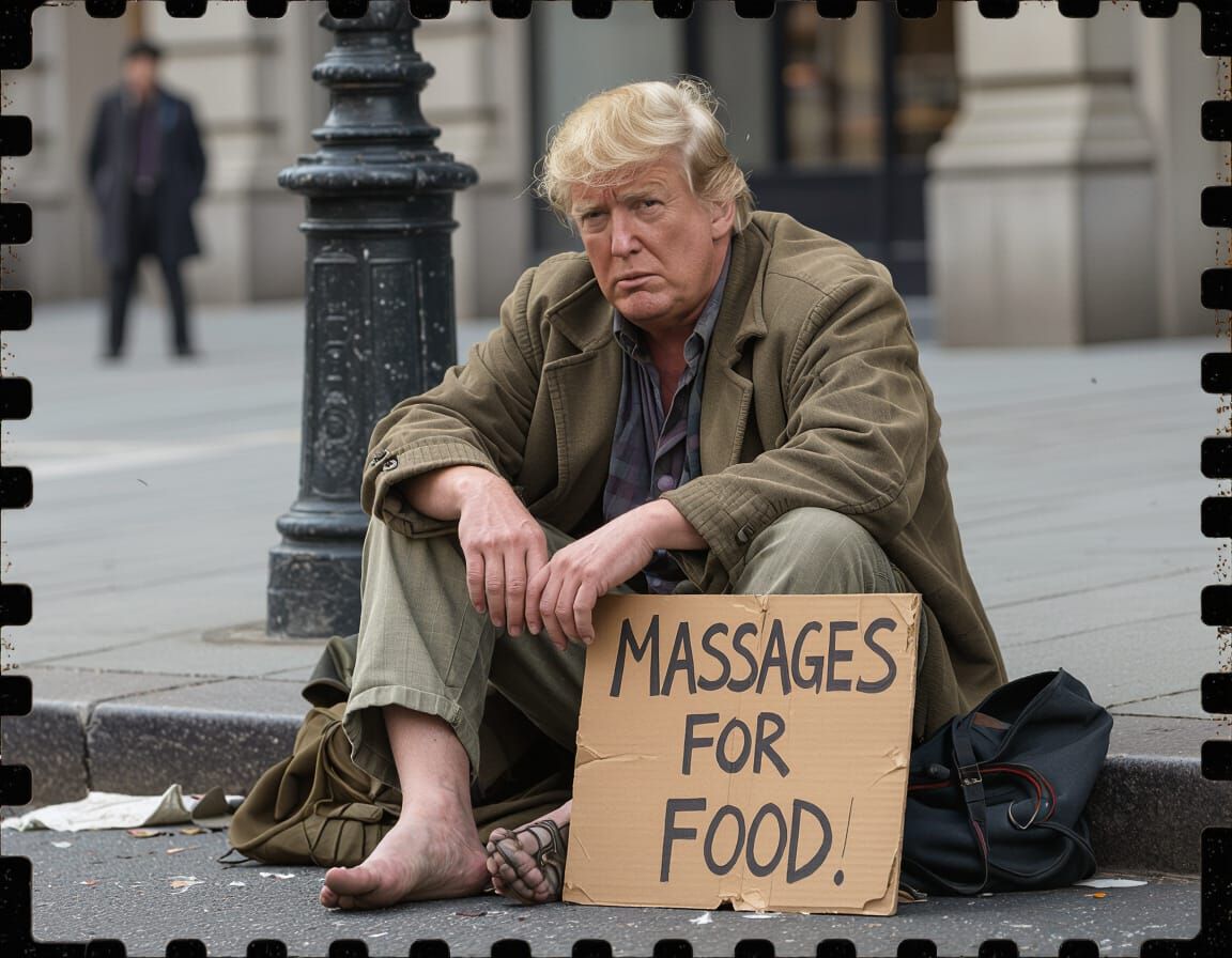 Homeless Man on Street: Cinematic Film Still