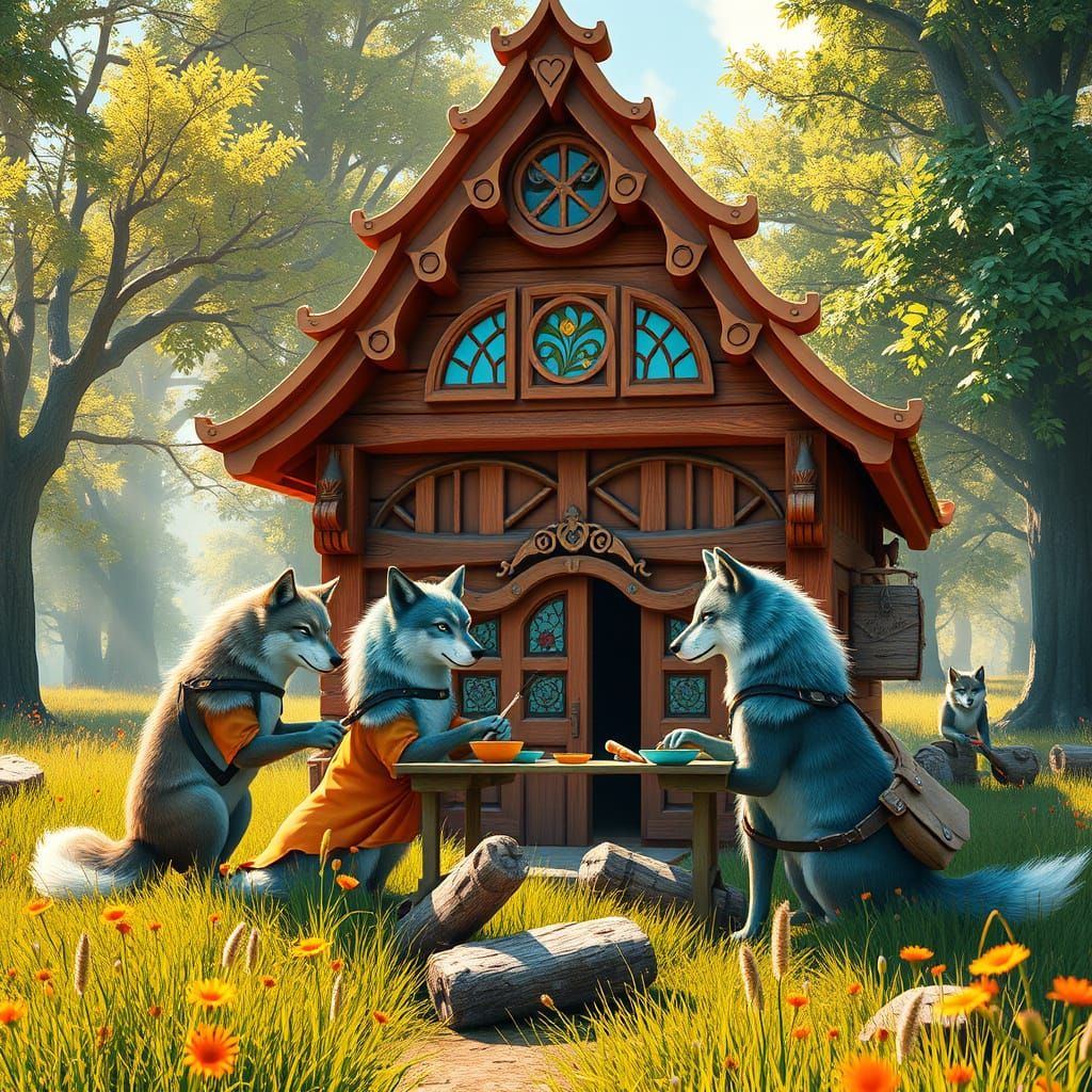 Fantastical Wolves Build Whimsical Soup Kitchen in Vibrant S...