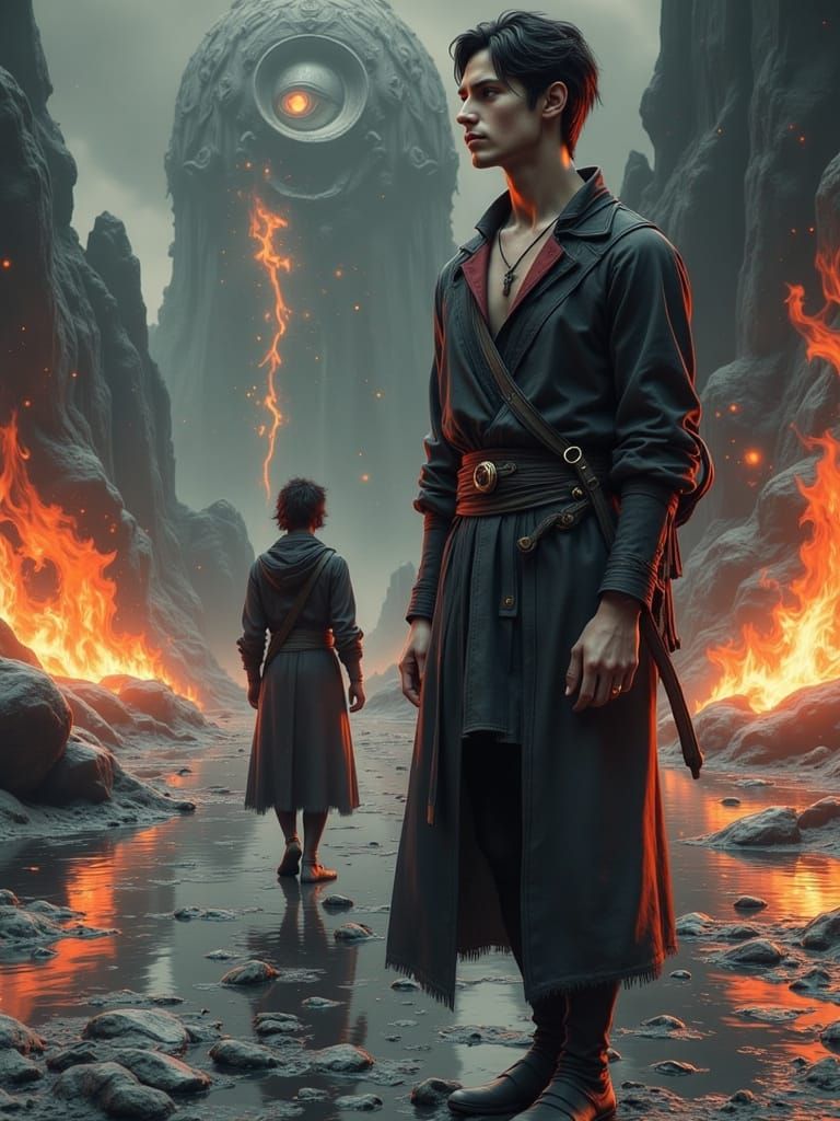 Dystopian Lava Cultivator in Futuristic Flames