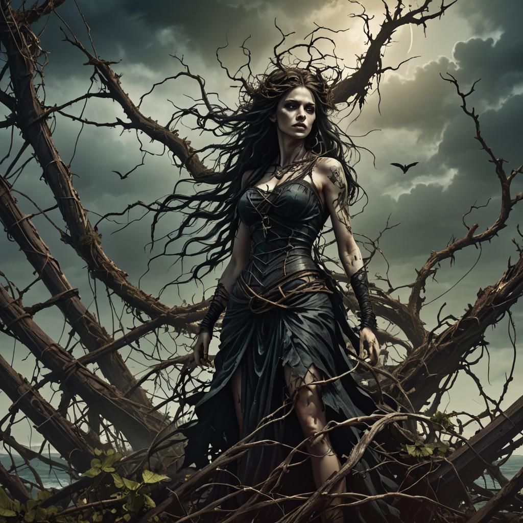Gothic Siren Goddess on Shipwreck Island