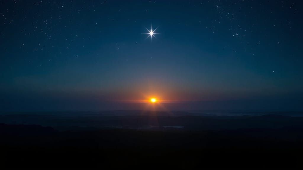 Dawn Landscape: Darkness Yields to Radiant Golden Light