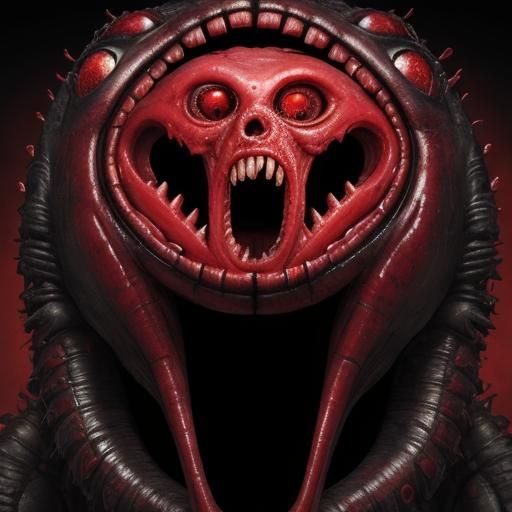 Surreal Creature on Tongue in Pixar Style