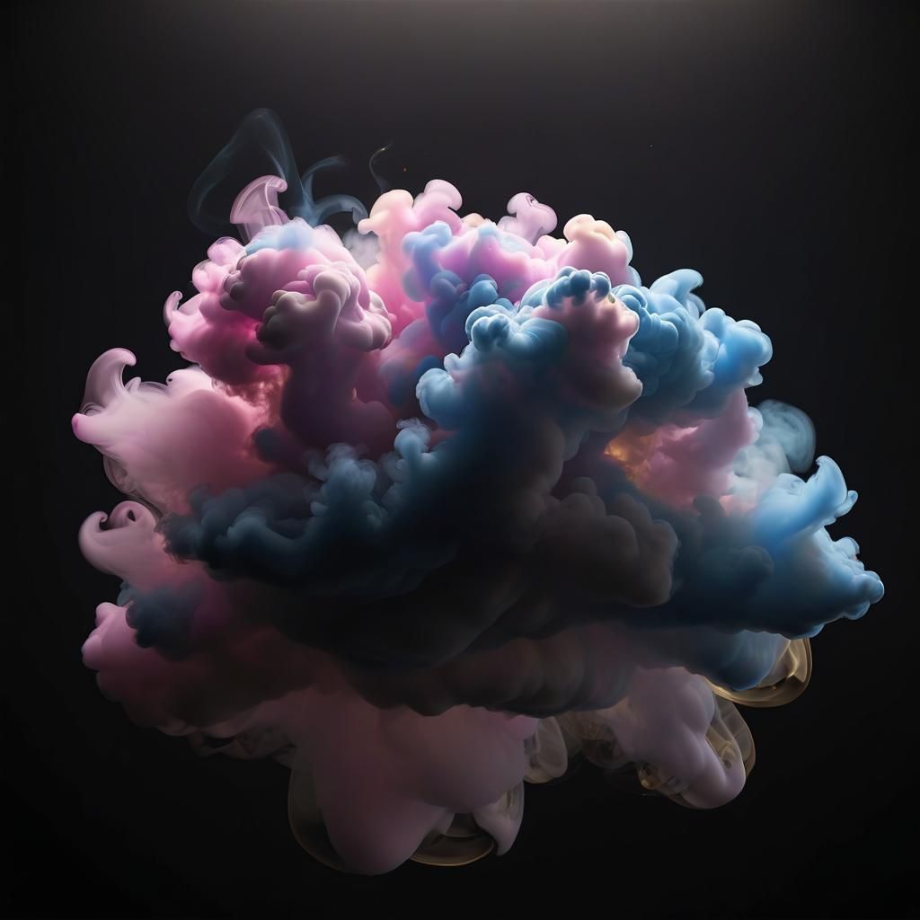 Colorful Smoke Puff in Pastel Colors