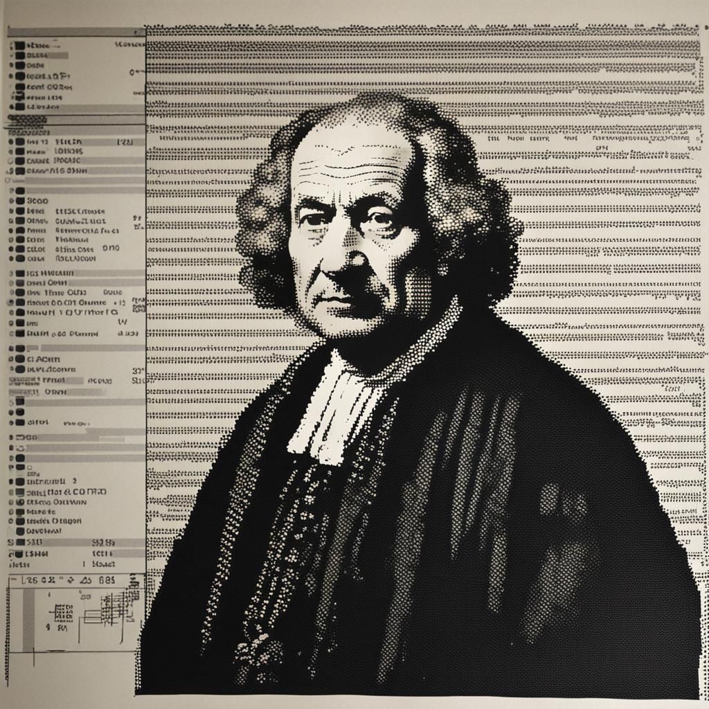 Rembrandt Portrait Printed on Dot Matrix Printer