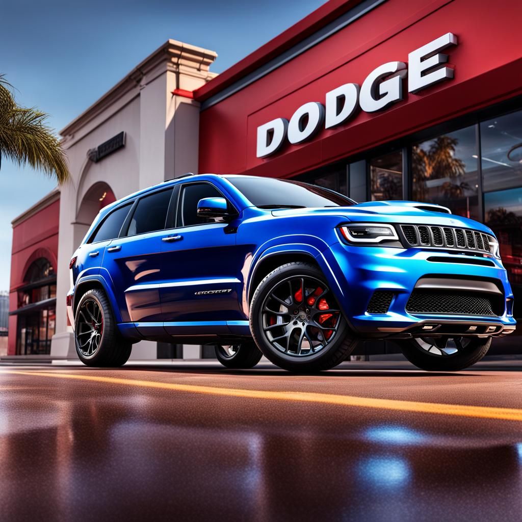 Jeep Trackhawk at Dodge Dealership: Hyperrealistic Splash Ar...
