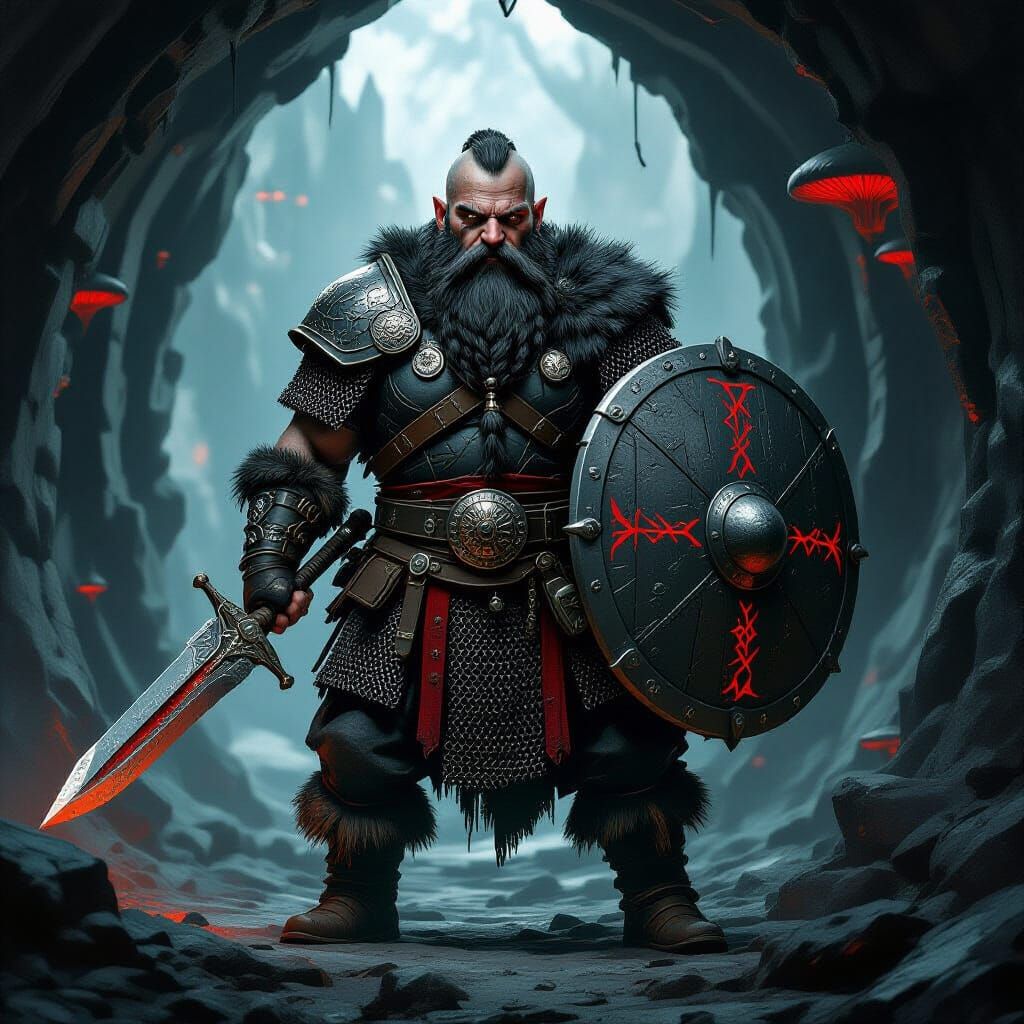 Dwarf Warrior Guarding Obsidian City