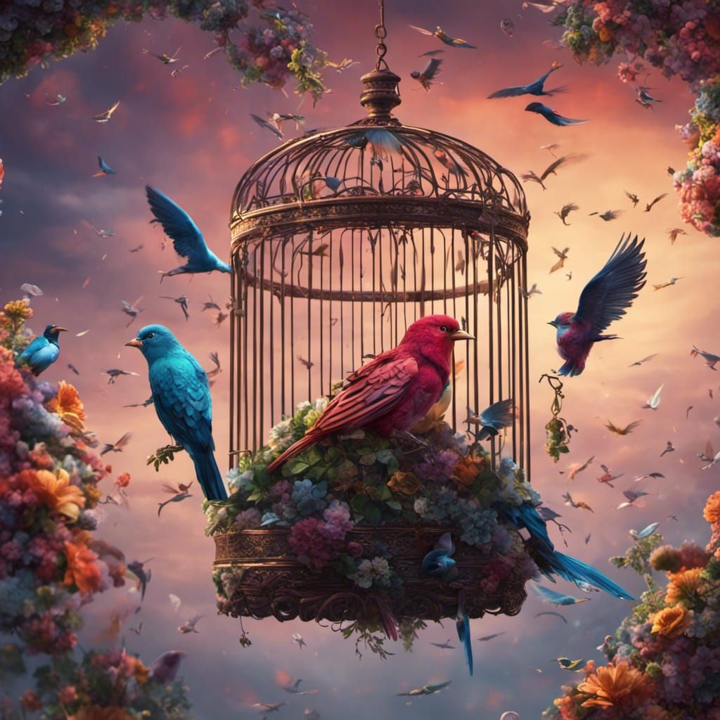 Birds Soar to Freedom: Fantasy Art in Vivid Colors