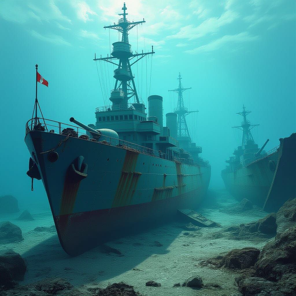 Sunken WWII Warships in the English Channel