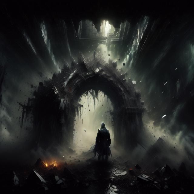 Shadow Warrior Disintegrating into Black Cloud