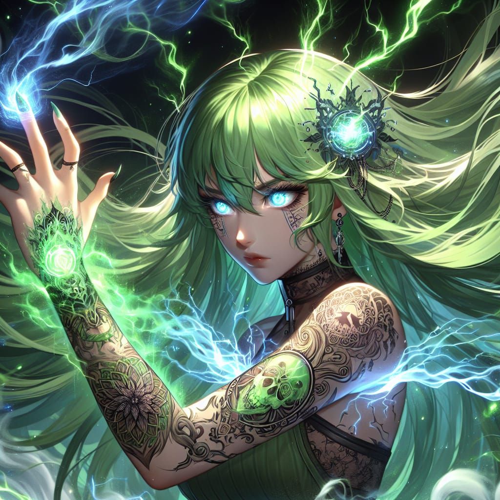Anime Elementalist Powers Activated: Fantasy Concept Art